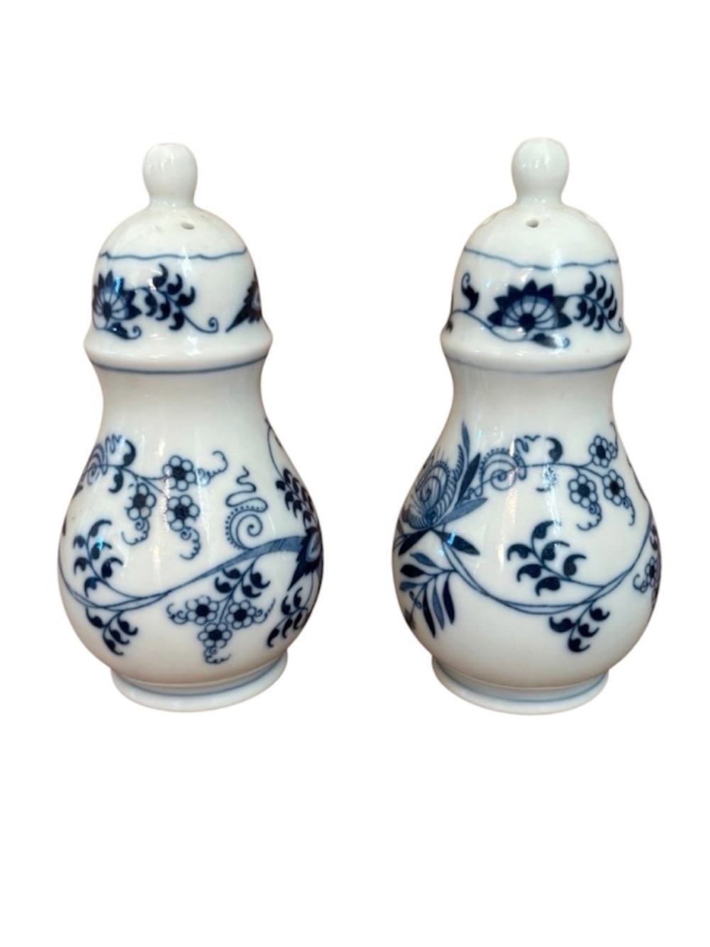 Blue Danube Salt & Pepper Shaker Set Collectable Blue Floral 5" - 3 & 5 hole
